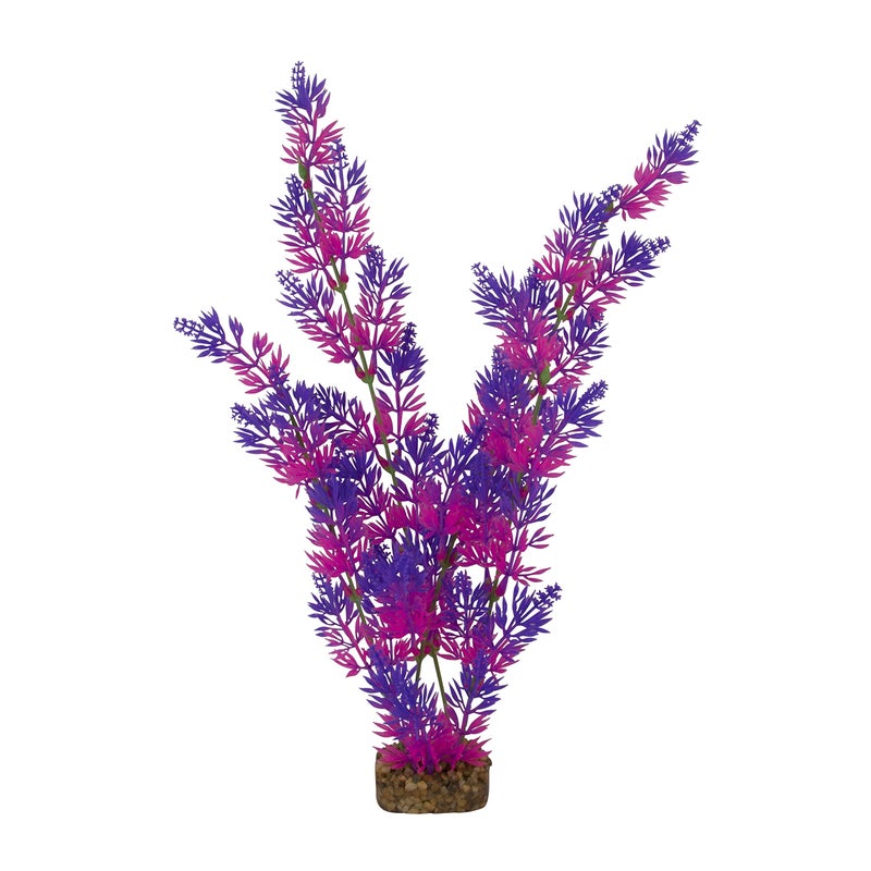 GloFish Plant Aquarium DÃ©cor, Purple and Pink Extra-Large, Fluorescent Under Blue LED Light - Image 1